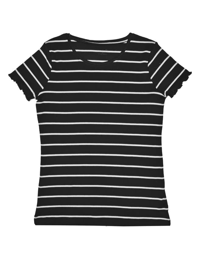 Mini Me Siyah Çizgili Kadın T-shirt  resmi
